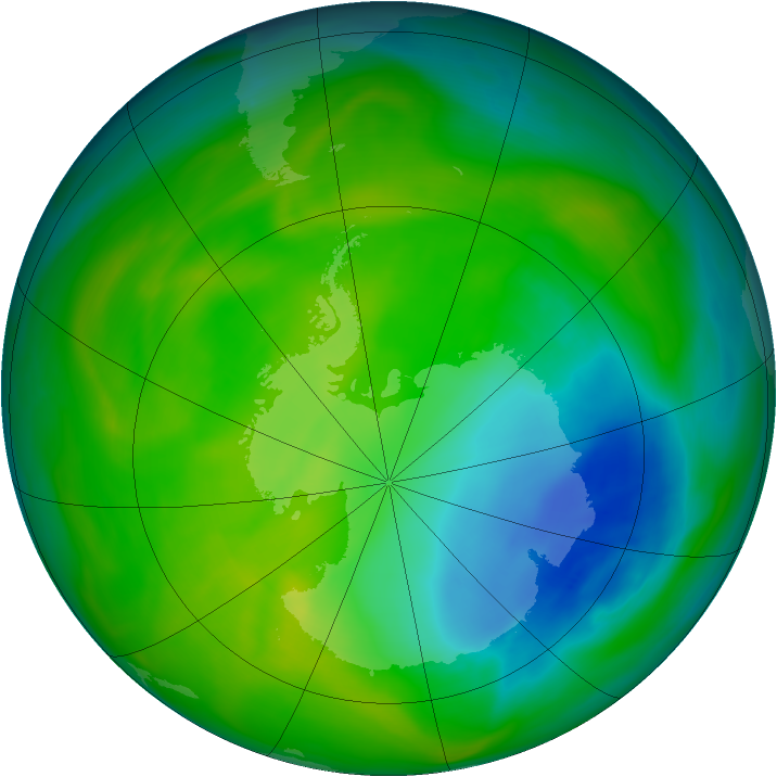 Antarctic ozone map for 24 November 2005